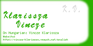 klarissza vincze business card